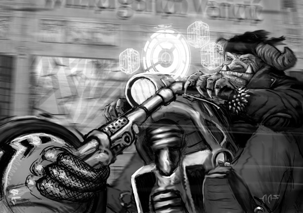 shadowrun troll biker