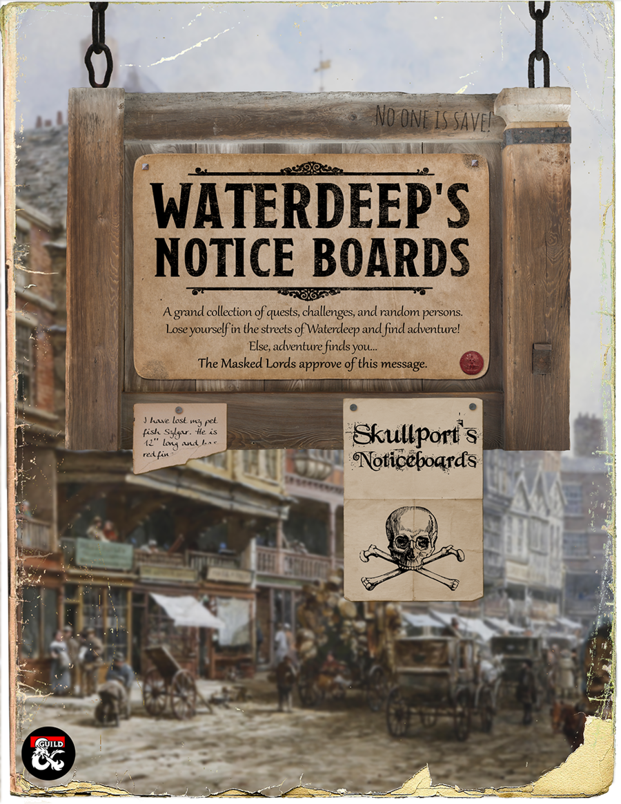 DMs Guild Review Notice Board 42 Quests for Waterdeep and Skullport