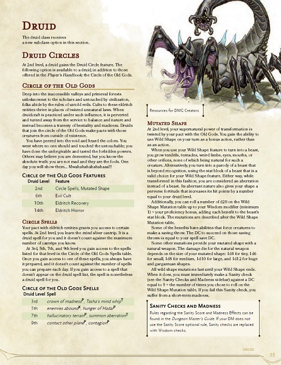 druid circle of the old gods